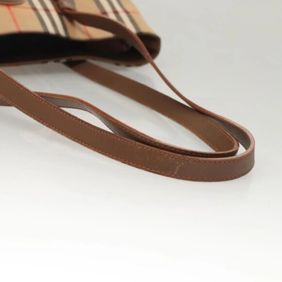 BURBERRY Nova Check Tote Bag Canvas Beige Auth 124112 - Picture 6 of 16